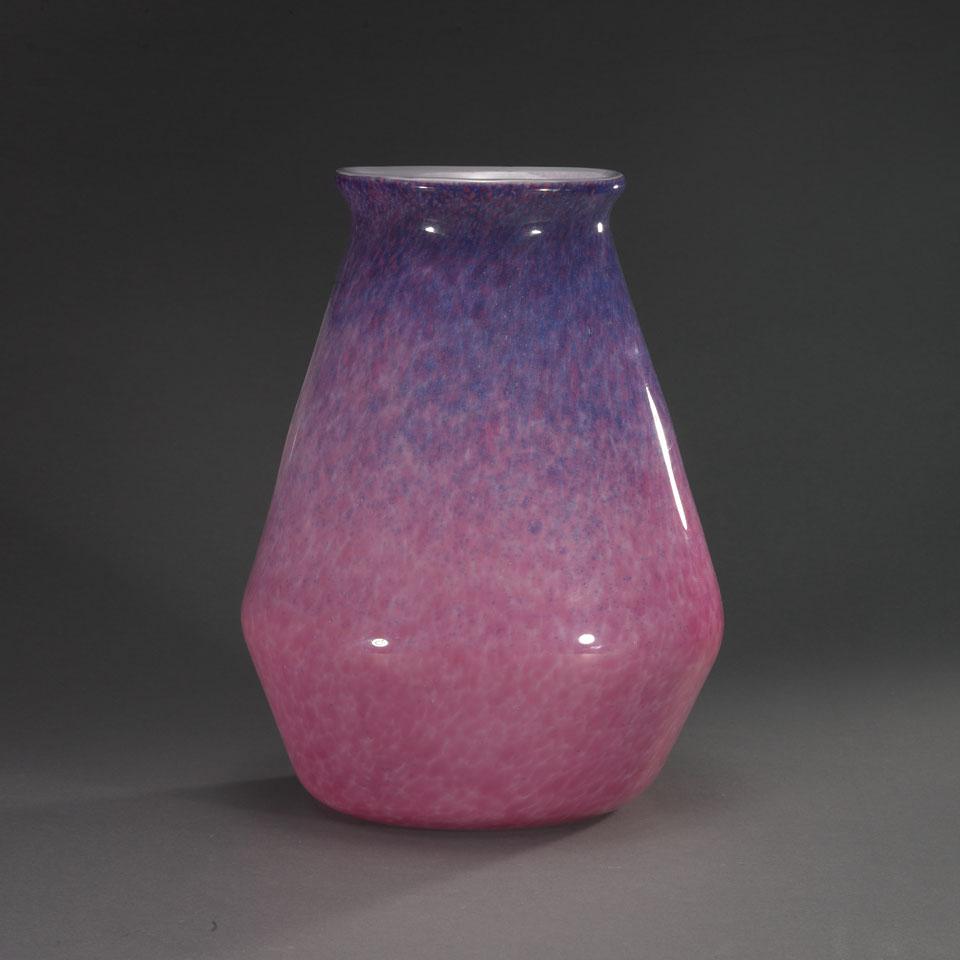 Monart Mottled Glass Large Vase, 1930’s