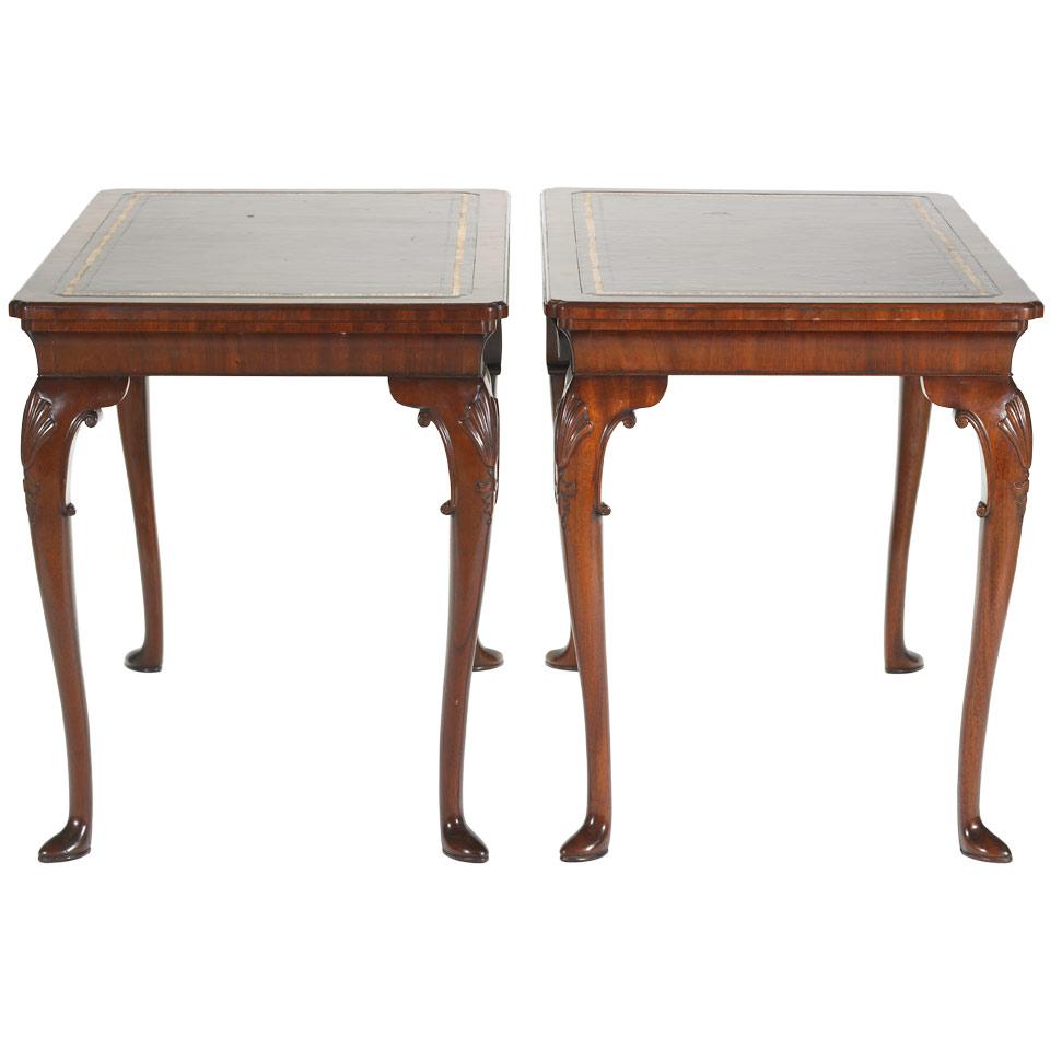 Pair of Carved Mahogany Writing Tables 