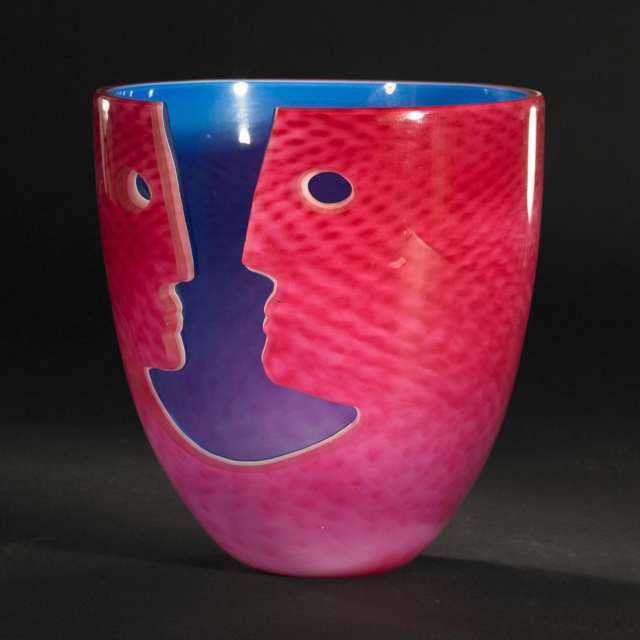 Don Deitcher (Canadian), Laminated  Coloured Glass Vase, 1995