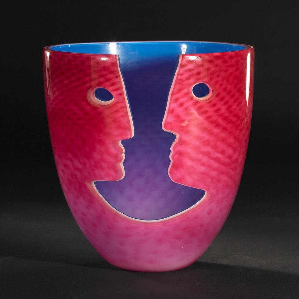 Don Deitcher (Canadian), Laminated  Coloured Glass Vase, 1995
