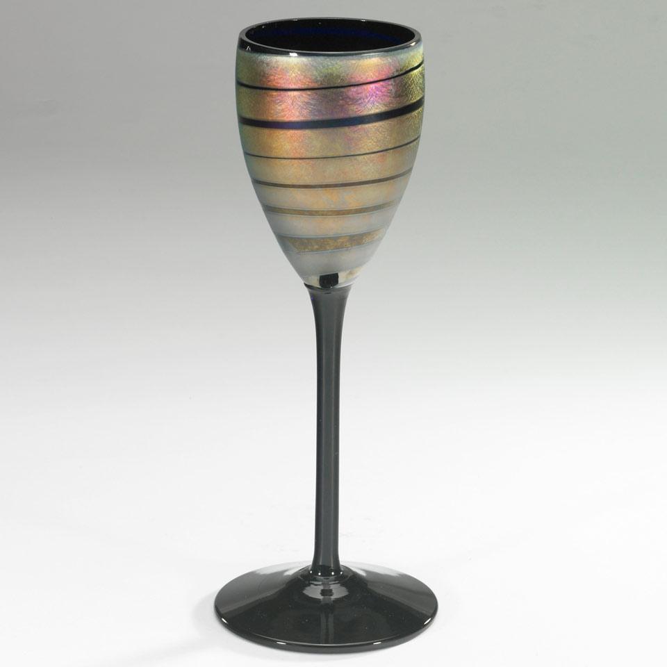 Steven Maslach (American, b.1950), Iridescent Glass Goblet, c.1978