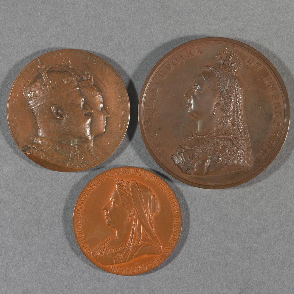 British Monarchy, Three Commemorative Copper Medals