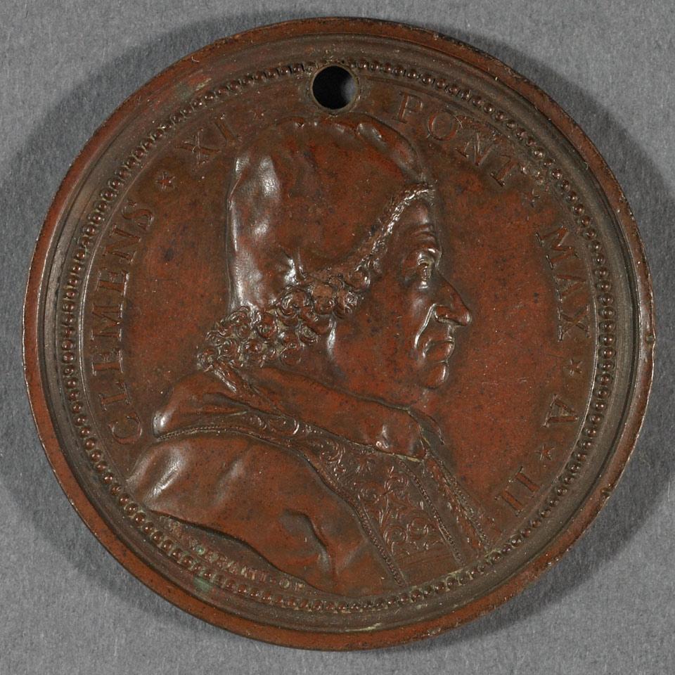 Pope Clemens XI Copper Medal, c.1700