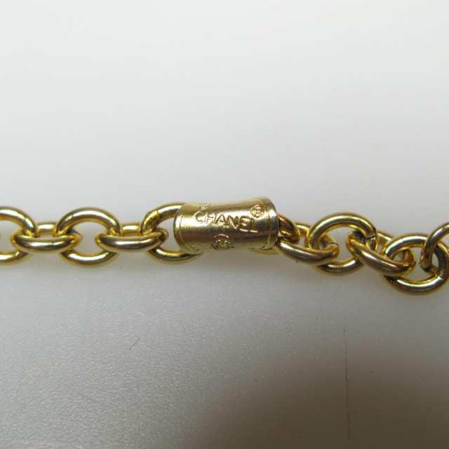 French Chanel Gold Tone Cable Link Necklace