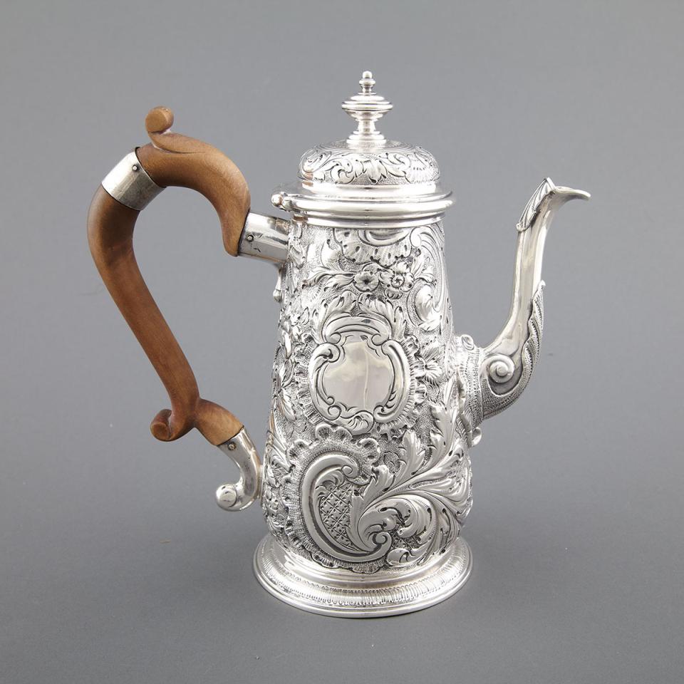 George II Silver Coffee Pot, Edward Feline, London, c.1745
