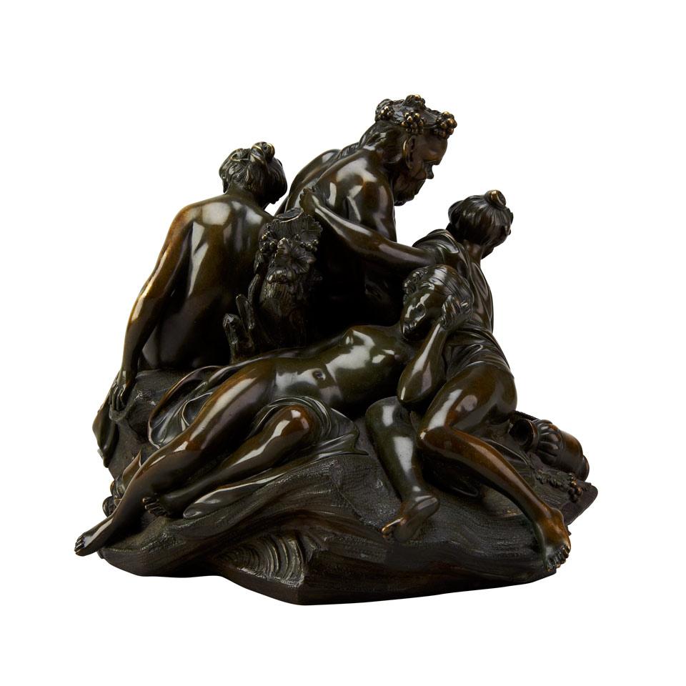 French Bronze Bacchanalian Group, mid 19th century