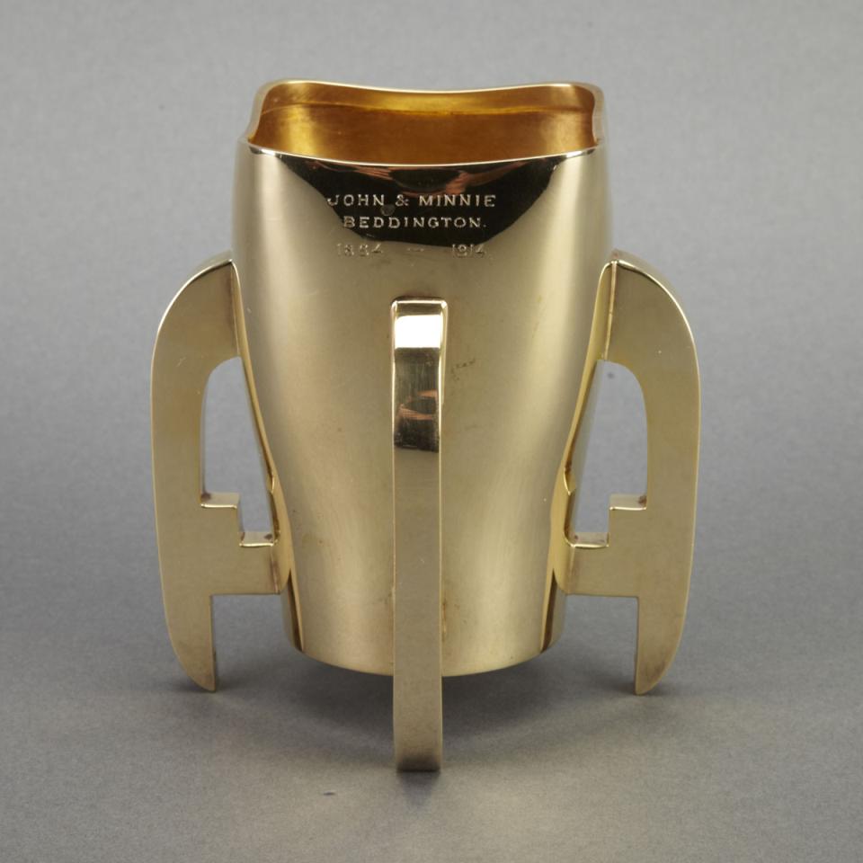 Edwardian Silver-Gilt Four-Handled Cup, Charles Clement Pilling, London, 1908