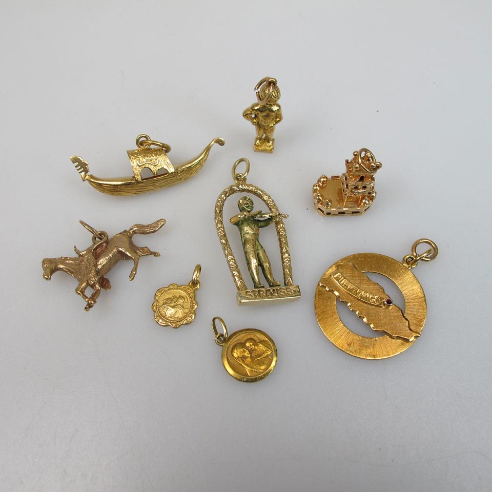 8 Various Gold Pendants